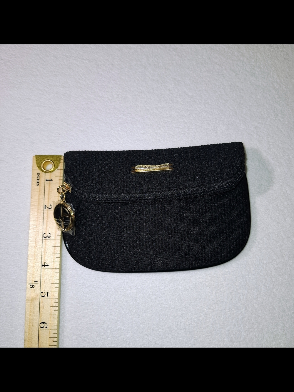 Giorgio Armani Black Woven Cosmetic Bag with Gold Charm - Picture 8 of 10